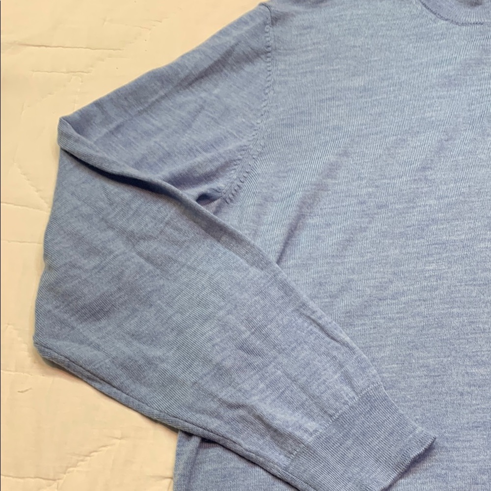 Luxury Jos A Bank Traveler Merino Wool 1/4-Zip Sweater Blue Tailored Fit NWT - Picture 6 of 13